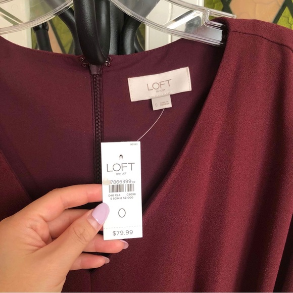 LOFT Burgundy Jumpsuit - Picture 3 of 4